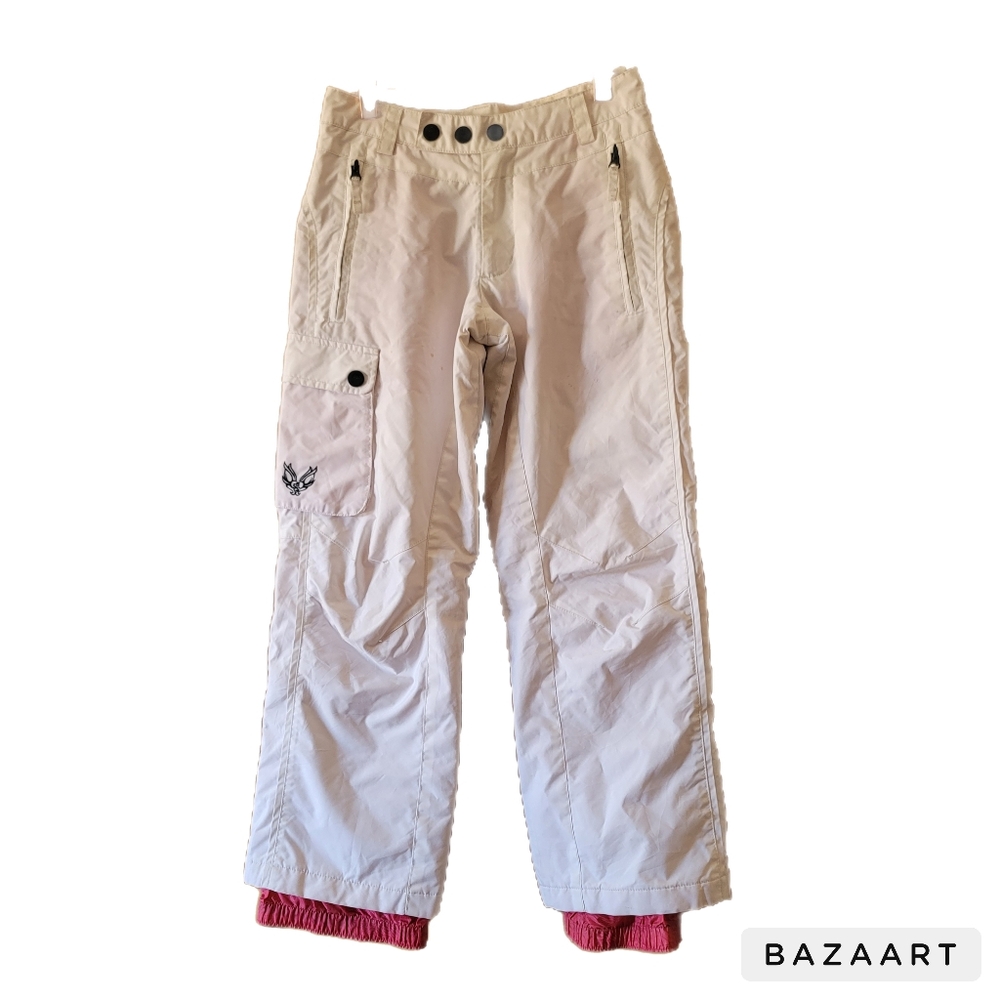 Five Fifty Five Snow Pants Kids Size 10 White Waterproof Snowboarding Ski